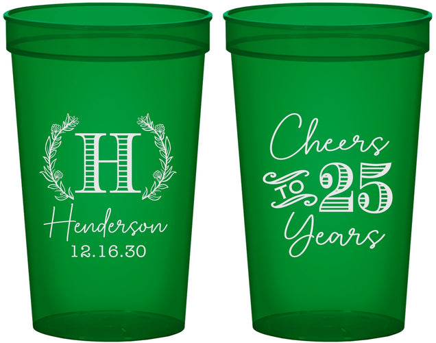 Custom Anniversary 22 oz Translucent Cups - Cheers To 25 Years | 80002