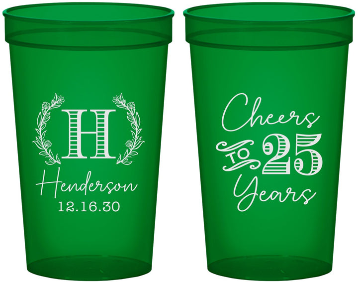 Custom Anniversary 22 oz Translucent Cups - Cheers To 25 Years | 80002