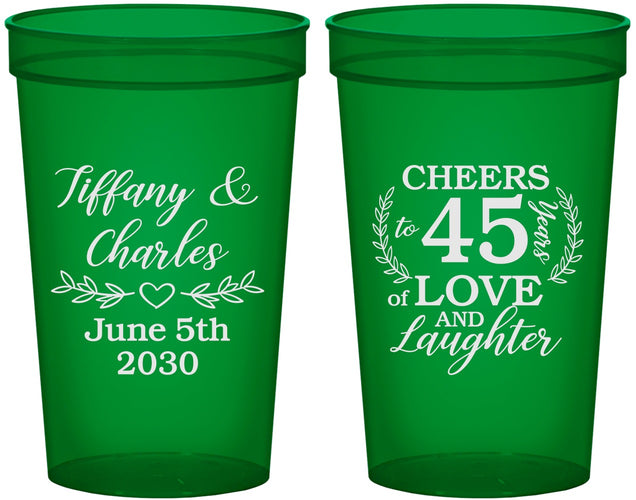 Custom Anniversary 22 oz Translucent Cups - Cheers To 45 Years | 80006