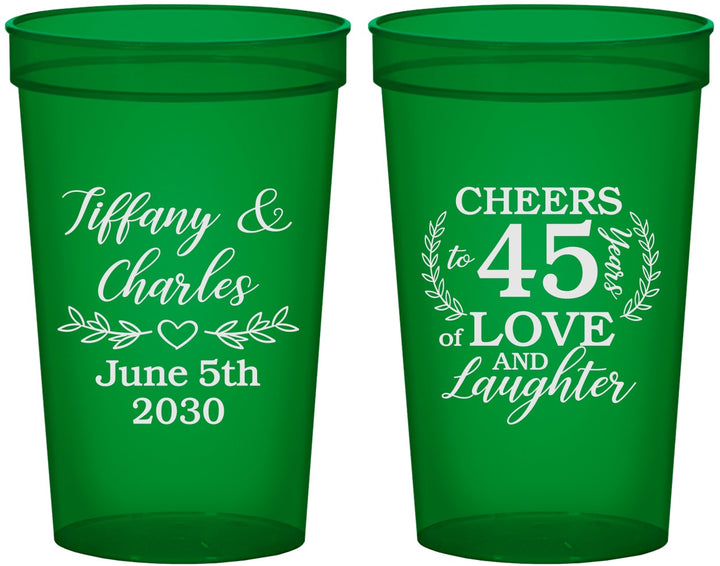 Custom Anniversary 22 oz Translucent Cups - Cheers To 45 Years | 80006