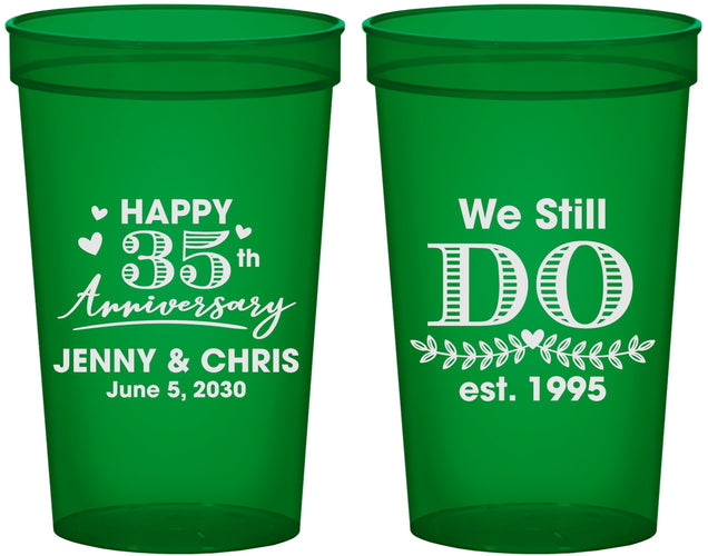 Custom Anniversary 22 oz Translucent Cups - 35th Wedding | 80014