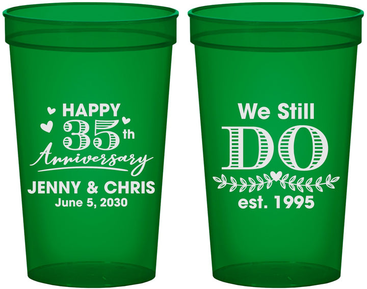 Custom Anniversary 22 oz Translucent Cups - 35th Wedding | 80014