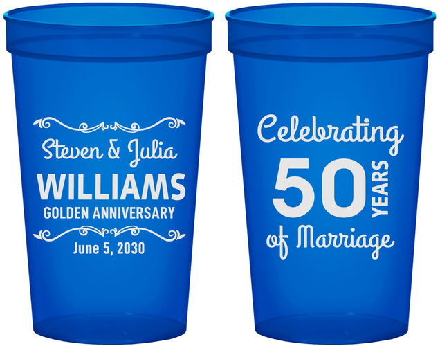 Custom Anniversary 22 oz Translucent Cups - 50 Years Of Marriage | 80017