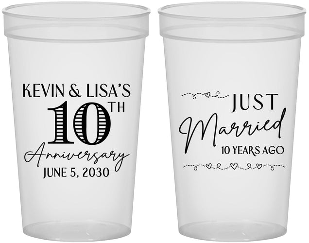 Custom Anniversary 22 oz Translucent Cups - 10 Years Down | 80020