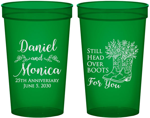 Custom Anniversary 22 oz Translucent Cups - 25th Wedding | 80022