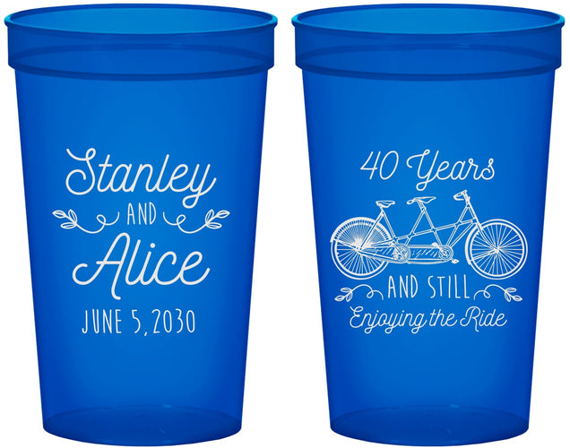 Custom Anniversary 22 oz Translucent Cups - Cheers To 40 Years | 80025