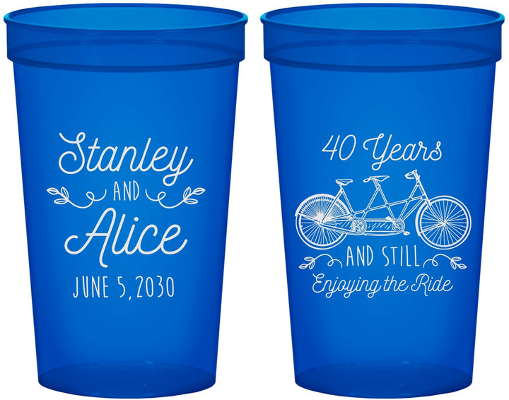 Custom Anniversary 22 oz Translucent Cups - Cheers To 40 Years | 80025