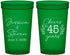 Custom Anniversary 22 oz Translucent Cups - Cheers To 45 Years | 80026