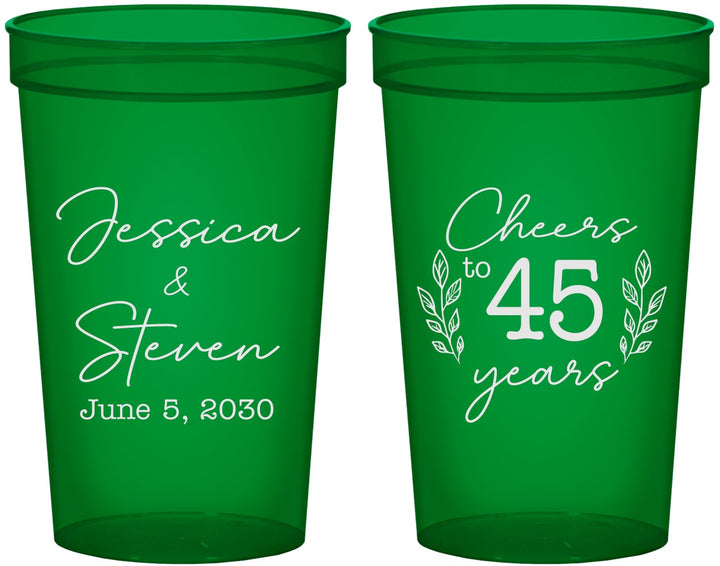 Custom Anniversary 22 oz Translucent Cups - Cheers To 45 Years | 80026