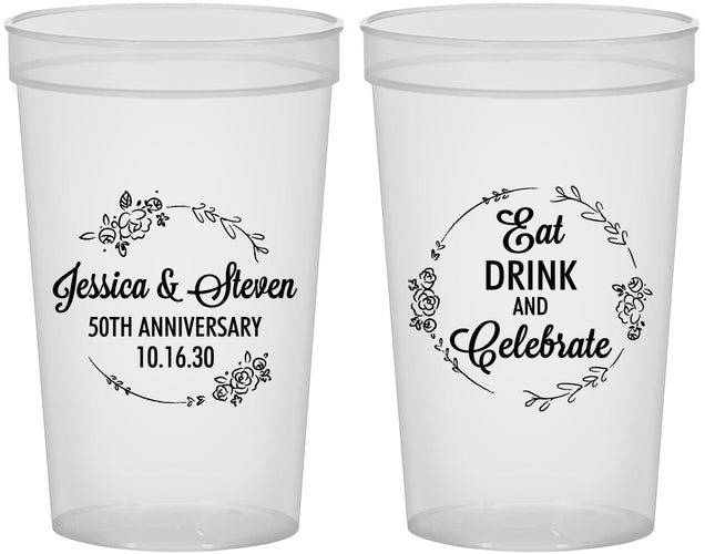 Custom Anniversary 22 oz Translucent Cups - 50th Wedding | 80027