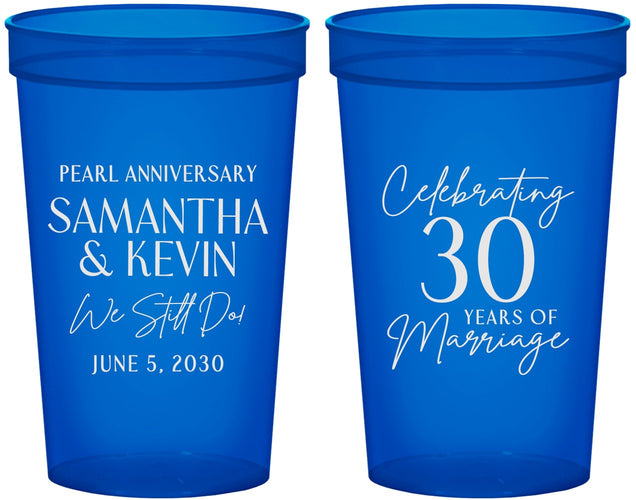 Custom Anniversary 22 oz Translucent Cups - 30 Years Of Marriage | 80033