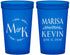 Custom Wedding 22 oz Translucent Cups - Two Letter Monogram | 801