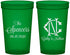 Custom Wedding 22 oz Translucent Cups - Two Letter Monogram | 808