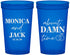 Custom Wedding 22 oz Translucent Cups - About Damn Time | 809