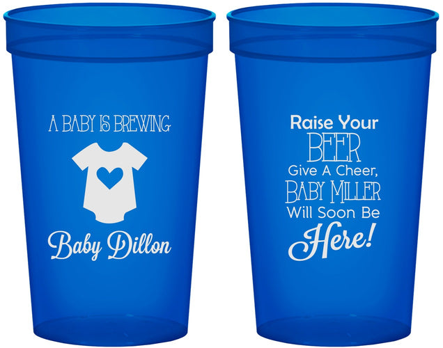 Custom Baby Shower 22 oz Translucent Cups - Baby Is Brewing | 90041