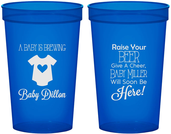 Custom Baby Shower 22 oz Translucent Cups - Baby Is Brewing | 90041