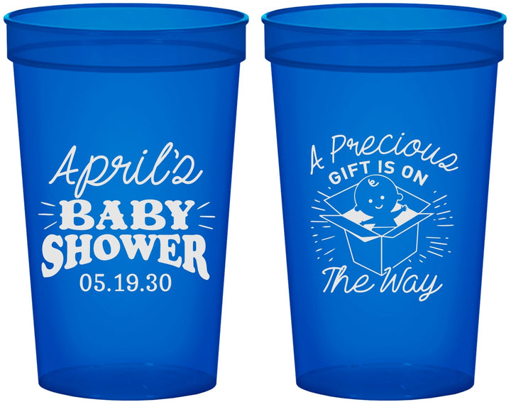Custom Baby Shower 22 oz Translucent Cups - Precious Gift | 90057