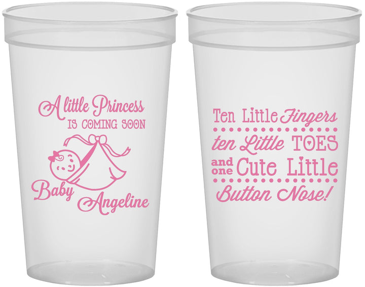 Custom Baby Shower 22 oz Translucent Cups - Little Princess | 90066