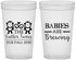 Custom Baby Shower 22 oz Translucent Cups - Twins Baby Monkeys | 90068