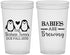 Custom Baby Shower 22 oz Translucent Cups - Twins Baby Penguins | 90070