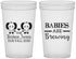Custom Baby Shower 22 oz Translucent Cups - Twins Baby Elephant | 90071
