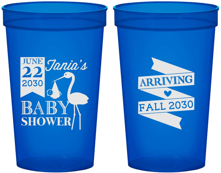 Custom Baby Shower 22 oz Translucent Cups - Stork | 90073