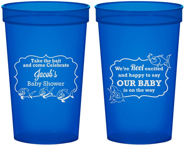Custom Baby Shower 22 oz Translucent Cups - Fish | 90075
