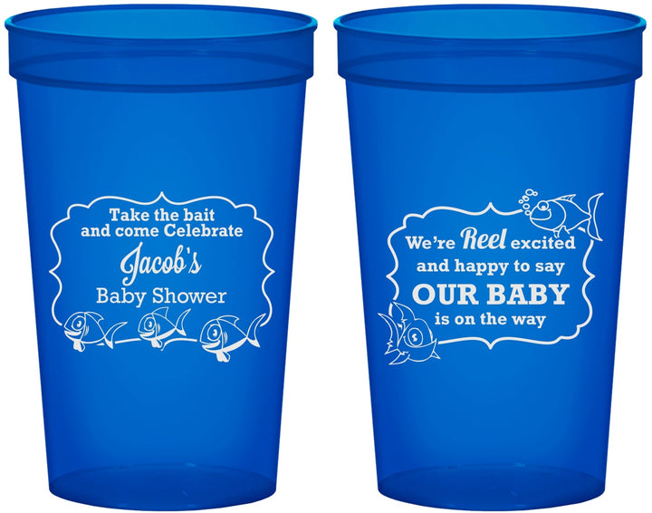 Custom Baby Shower 22 oz Translucent Cups - Fish | 90075