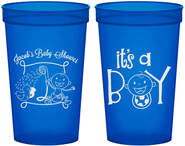 Custom Baby Shower 22 oz Translucent Cups - It’s A Boy | 90076