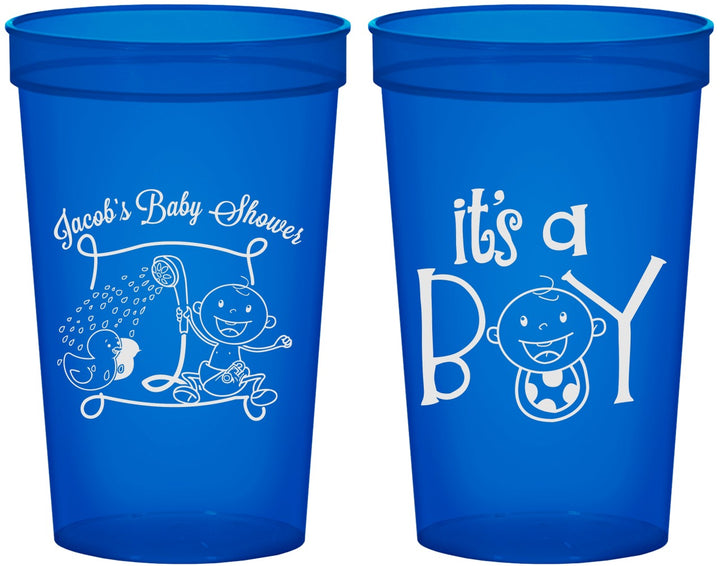 Custom Baby Shower 22 oz Translucent Cups - It’s A Boy | 90076