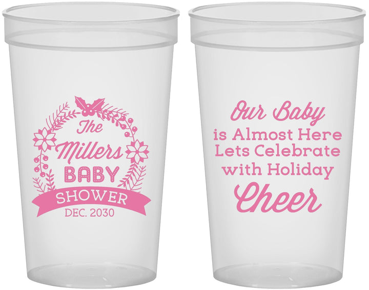 Custom Baby Shower 22 oz Translucent Cups - Holiday | 90086