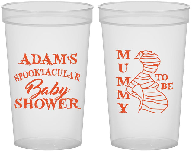 Custom Baby Shower 22 oz Translucent Cups - Mummy To Be Halloween | 90087