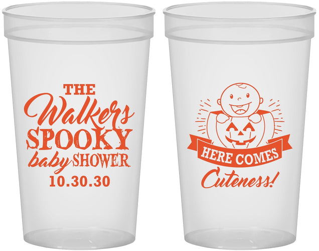 Custom Baby Shower 22 oz Translucent Cups - Cuteness Halloween | 90089