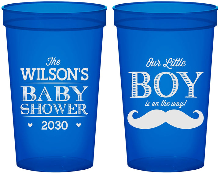 Custom Baby Shower 22 oz Translucent Cups - Little Boy | 90092