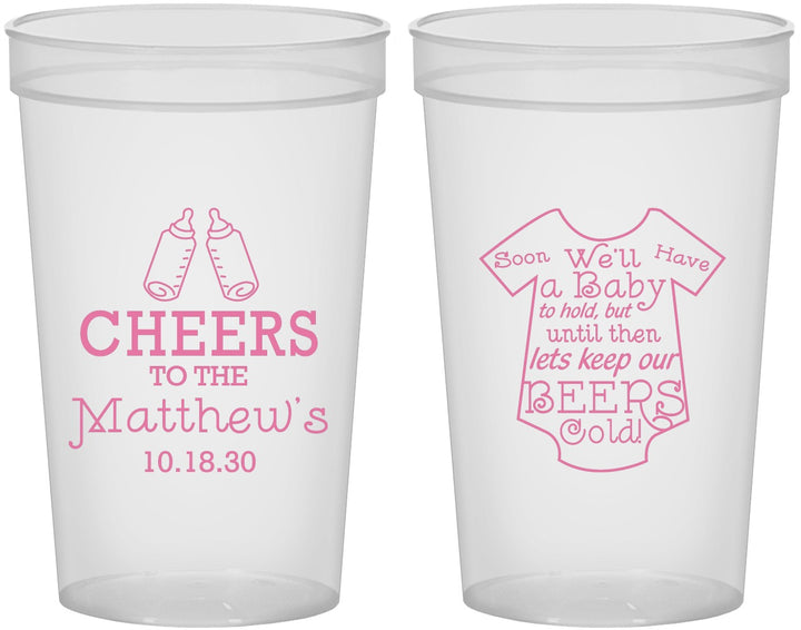 Custom Baby Shower 22 oz Translucent Cups - Bottle | 90094