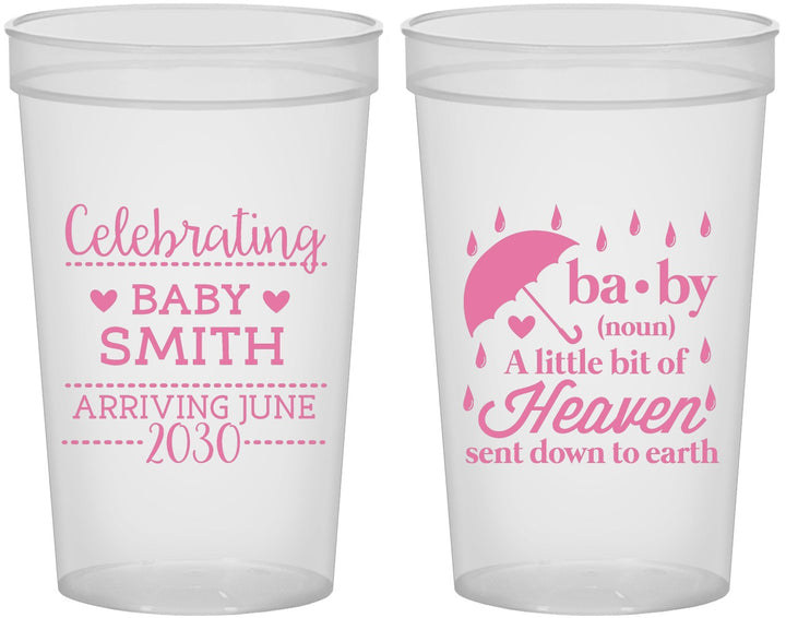 Custom Baby Shower 22 oz Translucent Cups - Little Bit Of Heaven | 90095