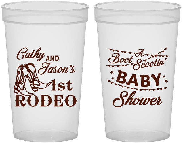 Custom Baby Shower 22 oz Translucent Cups - Rodeo Boot Scootin | 90103