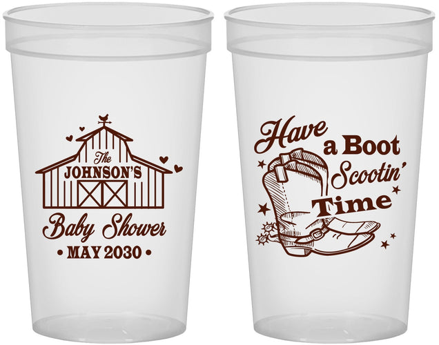 Custom Baby Shower 22 oz Translucent Cups - Farm Country | 90107