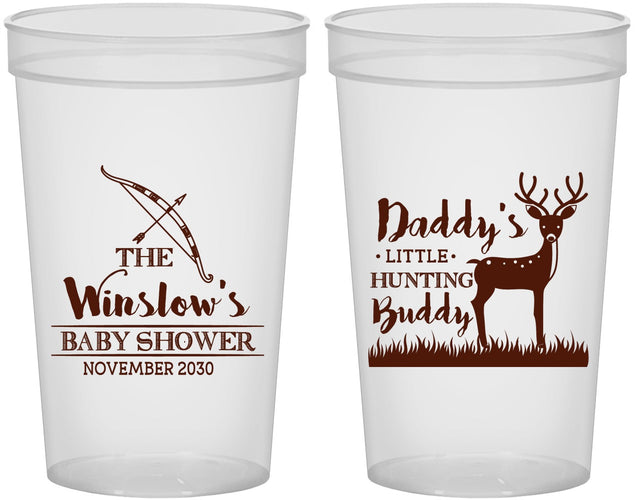 Custom Baby Shower 22 oz Translucent Cups - Hunting Buddy | 90127