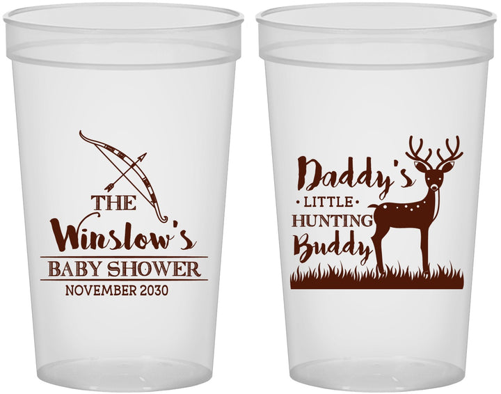 Custom Baby Shower 22 oz Translucent Cups - Hunting Buddy | 90127