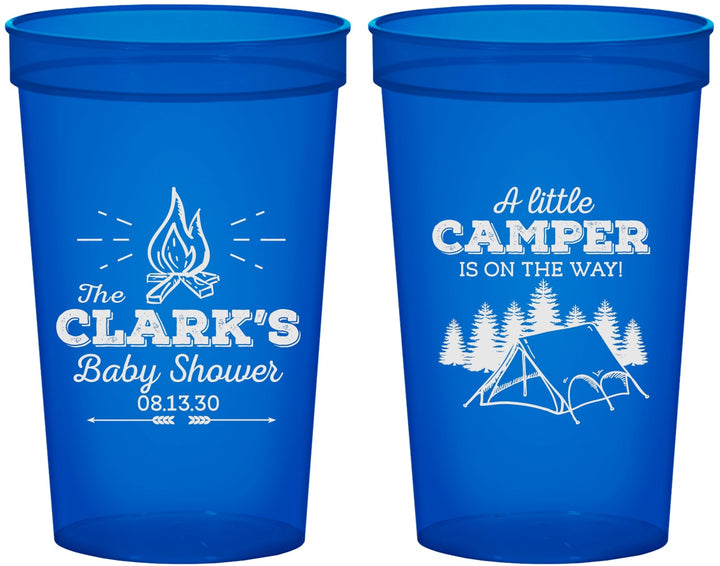 Custom Baby Shower 22 oz Translucent Cups - Little Camper | 90129