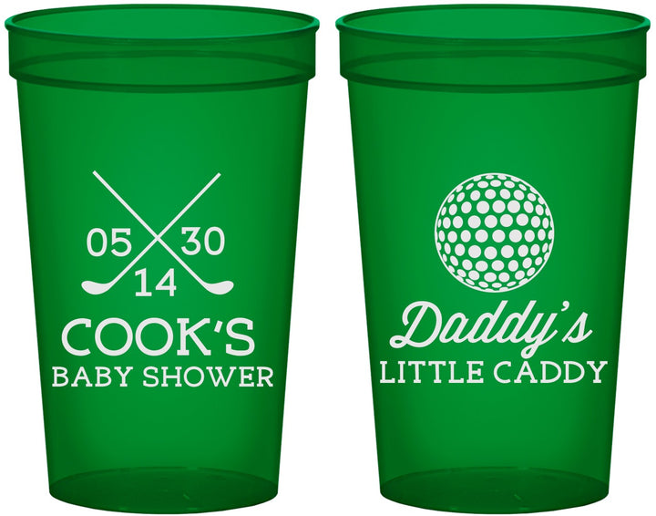 Custom Baby Shower 22 oz Translucent Cups - Golf Little Caddy | 90135