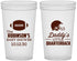 Custom Baby Shower 22 oz Translucent Cups - Football Little Quarterback | 90138