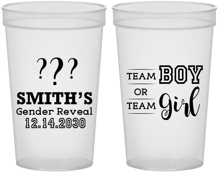 Custom Baby Shower 22 oz Translucent Cups - Gender Reveal | 90150