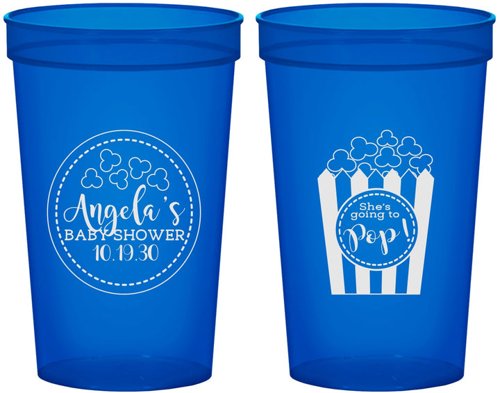 Custom Baby Shower 22 oz Translucent Cups - Shes Going To Pop | 90159