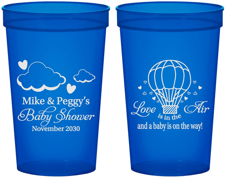 Custom Baby Shower 22 oz Translucent Cups - Love Is In The Air | 90163
