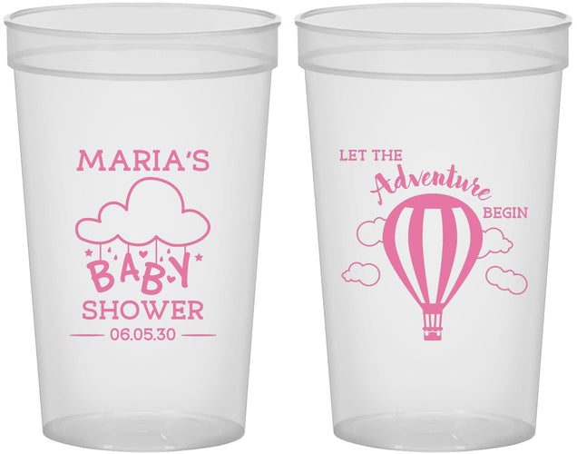 Custom Baby Shower 22 oz Translucent Cups - Hot Air Balloon | 90164