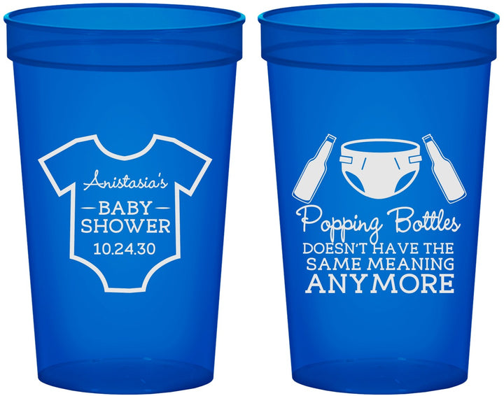 Custom Baby Shower 22 oz Translucent Cups - Popping Bottles | 90169