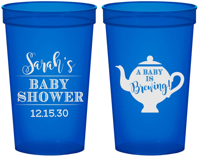 Custom Baby Shower 22 oz Translucent Cups - Baby Is Brewing | 90172