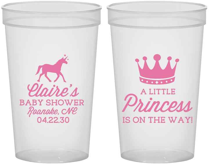 Custom Baby Shower 22 oz Translucent Cups - Little Princess | 90174